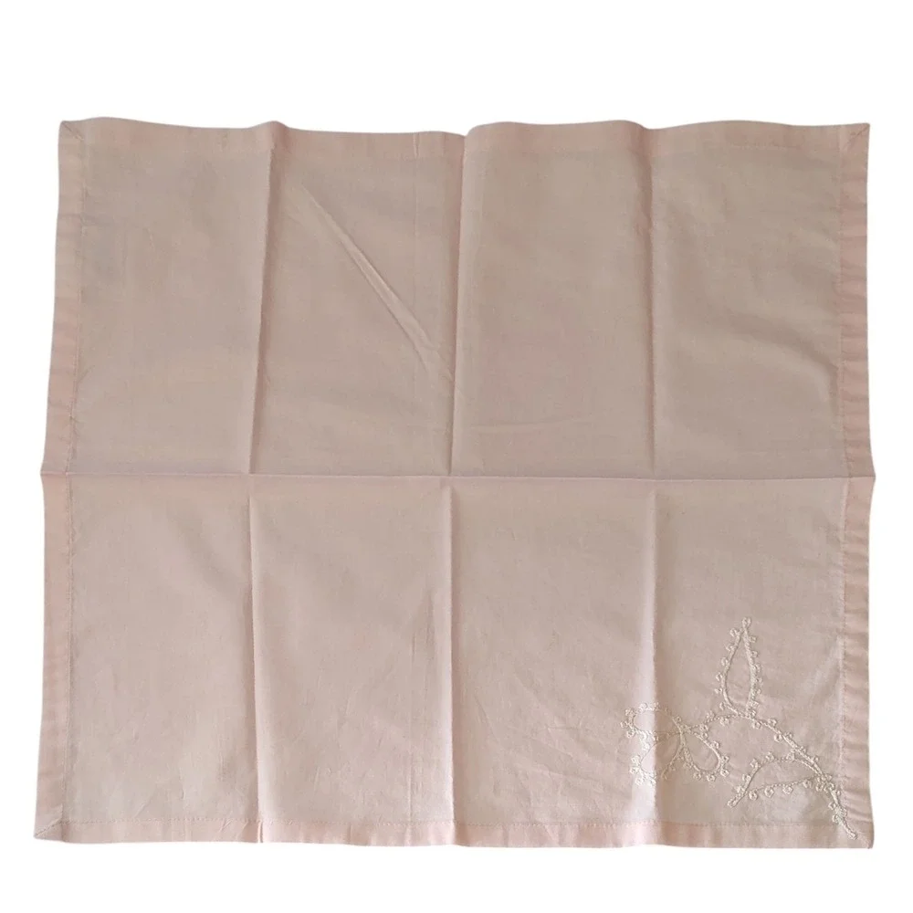 Villeroy and‎ Boch Embroidered Napkins Cotton Light Pink Peach Set of Four